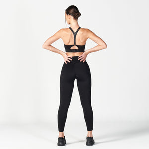 Core V-Cropped Leggings - Black