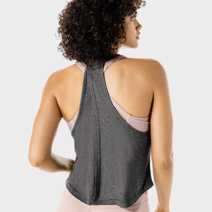 Women's Fitness - Wrap Tank - Black Marl