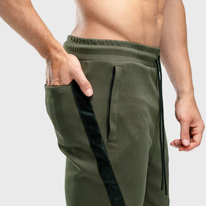 Warrior Jogger Pants - Olive with Black Panel