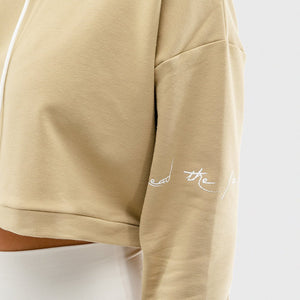 Vibe Crop Hoodie - Nude