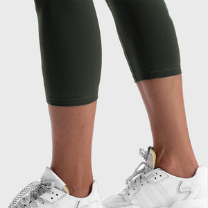 Warrior High-Waisted Cropped Leggings - Olive