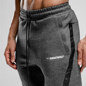 Warrior Jogger Pants - Melange Grey with Black Panel