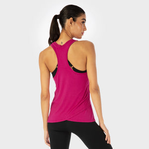 Infinity Longline Workout Tank - Festive Fuchsia