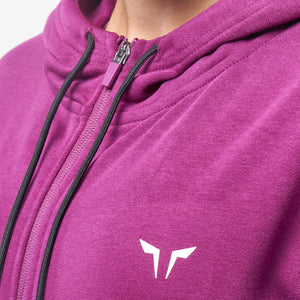 Essential Zip Up Hoodie - Dark Purple