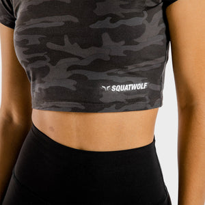 Warrior Crop Tee - Half Sleeves - Camo