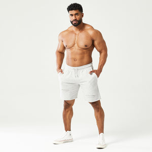 Golden Era Ripped Shorts - Light Grey Marl