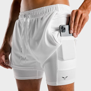 Hybrid 2-in-1 Shorts - White