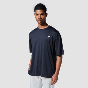 Graphic Wave Eyes Oversized Tee - Black