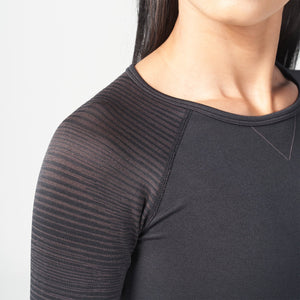 Infinity Stripe Seamless Crop Top - Black