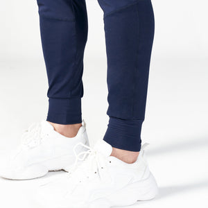 Statement Ribbed Joggers Reimagined - Navy