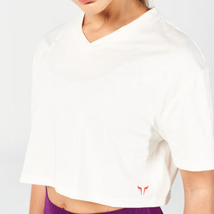 Core Wild Print Boxy Tee - Pearl White