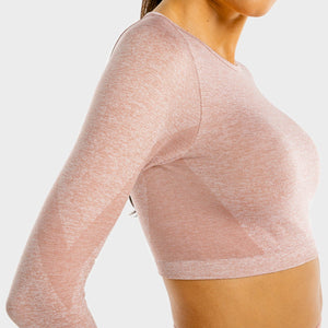 Marl Seamless Crop Top - Rose Gold