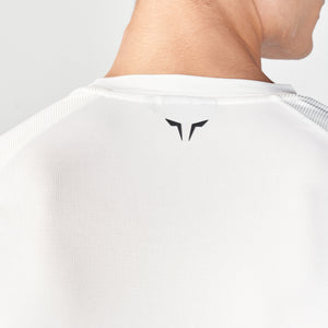Statement Ribbed Tech Tee - Pearl White