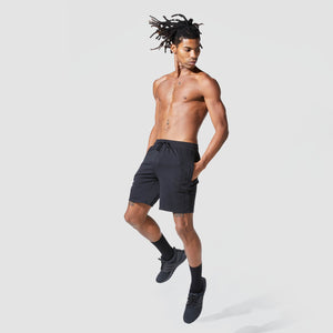 Graphic Wordmark Jogger Shorts - Black