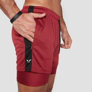 Hybrid Performance 2-in-1 Shorts - Maroon