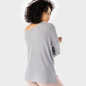 Women's Fitness - Asymmetric Top - Grey Marl