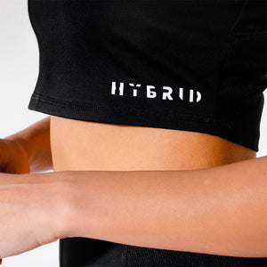 Hybrid Crop Top - Black