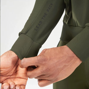 Statement Ribbed Hoodie - Kombu Green