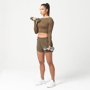 LAB360° Impact Crop Top - Dark Olive