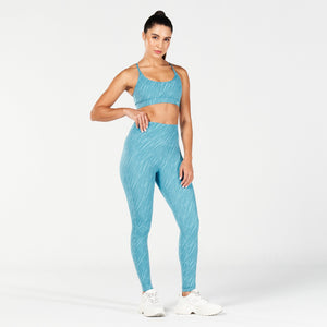 Core Wild Print Leggings - Delph Blue