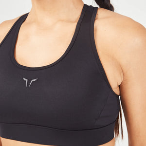 Essential Mid Impact Muscle Back Bra - Black