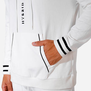 Hybrid Vertical Hoodie - White