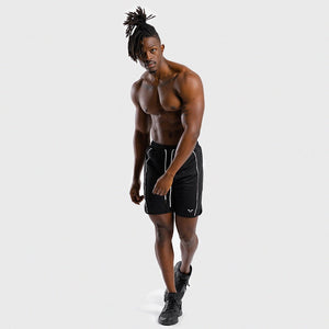 HYPE Shorts - Black with White Lines