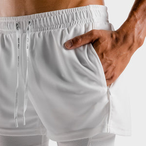 Hybrid 2-in-1 Shorts - White