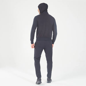 Statement Ribbed Hoodie - Black