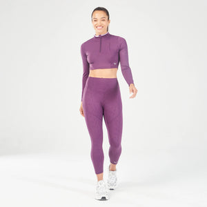 Qtr Zip Serpent Top - Shadow Purple