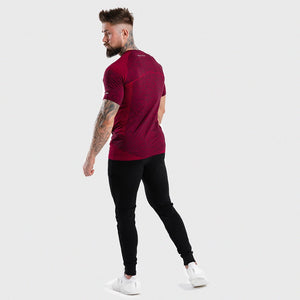 Seamless Dry-Knit Tee - Port Red in Half Sleeves