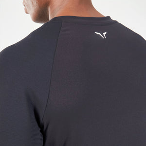 Statement Ribbed Long Sleeves Tee - Black