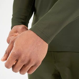 Statement Ribbed Long Sleeves Tee - Kombu Green
