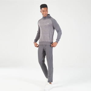 Statement Ribbed Hoodie - Grey Marl