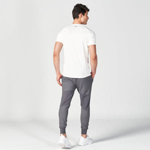 Statement Ribbed Tech Tee - Pearl White