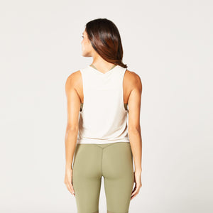 Code Mesh Back Tank - Light Cobblestone