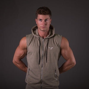 Ribbed Hoodie - Melange Olive