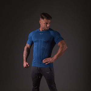 Seamless Spyder Tee - Cobalt Blue in Half Sleeves