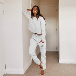 Fitted Joggers - Ash White