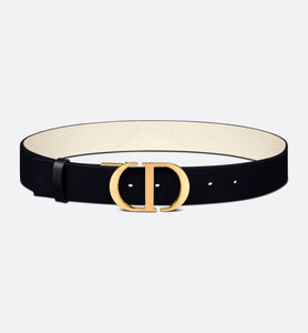 30 Montaigne Reversible Belt • Black and Latte Smooth Calfskin, 35 MM