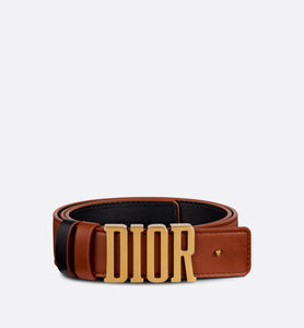 D-Fence Reversible Belt • Cognac-Color and Black Smooth Calfskin, 30 MM