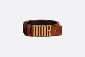 D-Fence Reversible Belt • Cognac-Color and Black Smooth Calfskin, 30 MM