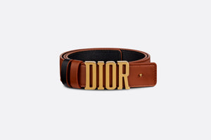 D-Fence Reversible Belt • Cognac-Color and Black Smooth Calfskin, 30 MM