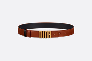 D-Fence Reversible Belt • Cognac-Color and Black Smooth Calfskin, 30 MM