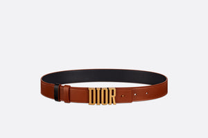 D-Fence Reversible Belt • Cognac-Color and Black Smooth Calfskin, 30 MM