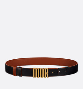 D-Fence Reversible Belt • Cognac-Color and Black Smooth Calfskin, 30 MM