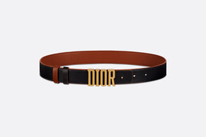 D-Fence Reversible Belt • Cognac-Color and Black Smooth Calfskin, 30 MM