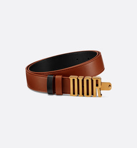 D-Fence Reversible Belt • Cognac-Color and Black Smooth Calfskin, 30 MM