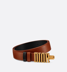 D-Fence Reversible Belt • Cognac-Color and Black Smooth Calfskin, 30 MM