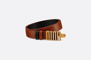 D-Fence Reversible Belt • Cognac-Color and Black Smooth Calfskin, 30 MM